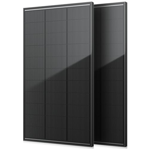 Panel solar de 400 W, módulo fotovoltaico de 12 V, tecnología SMBB, módulo solar monocristalino de alta eficiencia, panel solar de aluminio negro completo, ideal para Balcony Power Plant, Motorhome
