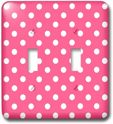3dRose LLC lsp_20403_2 Pink and White Polka Dot Print Double Toggle Switch image 4