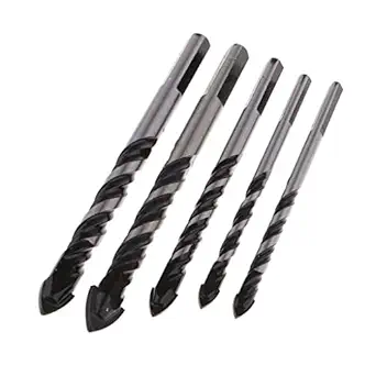 MILAAN 5 Pieces Multi-Material Drill Bits Set for Tile, Concrete, Brick, Glass