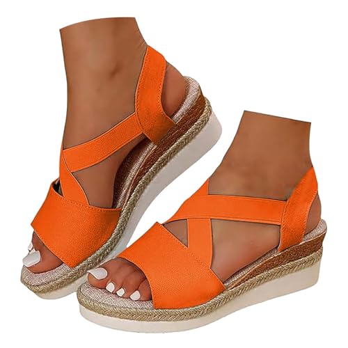 Espadrilles Wedge Sandals For Women Summer Comfortable Platform Walking Closed Toe Flats Sandals Dressy For Women 2025 Beach Casual Shoes