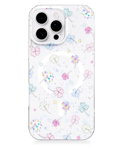 Coque iPhone 16 Pro Max Magsafe fine protection antichoc en TPU trèfle