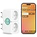 Produktbild Meross Steckdose (Typ E), 16A WLAN Steckdosen Kompatibel mit HomeKit, Alexa und Google Home, 2er-Set Steckdose mit Stromverbrauchsmessung, Sprachsteuerung und Fernbedienung