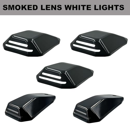 autboom White LED Roof Cab Lights Top Clearance Lamp Kit Compatible with 2019-2026 Dodge RAM 2500 3500 4500 5500 Smoked Lens truck Roof Marker Light — view 2