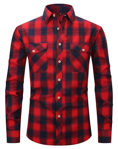 Boyzn Flanellhemd Herren Kariertes Hemd Langarm Flanell Hemden Casual...