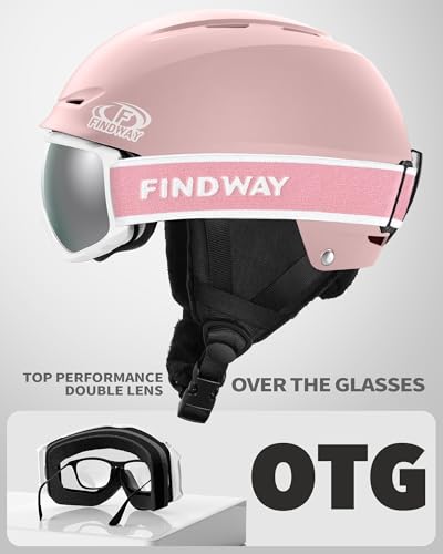 Zestaw kaski i gogli narciarskich Findway, kask do snowboardu z goglami dla kobiet i mężczyzn, dorosłych, kaski narciarskie dla mężczyzn, kobiet i młodzieży