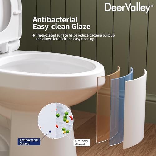 Image of 2-Piece Toilet 1.28 GPF Single Flush Elongated Chair Height Toilets MAP 1000g White 12 Inch Rough In Toilet Includes Soft Close Seat