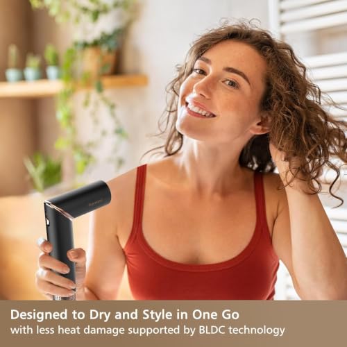 Image of 5-in-1 Auto-Wrap Hair Styler & Dryer, 110,000 RPM Ionic, Grey | Hot-air brush for curling, volumizing, straightening and fast drying; negative ions help reduce frizz for smooth styling