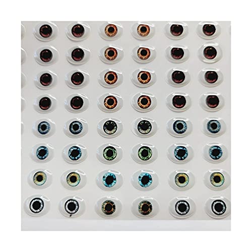 Adhesive Resin Eyes for Clays Multicolor STY Realistic MED #2 10mm 56 Pairs