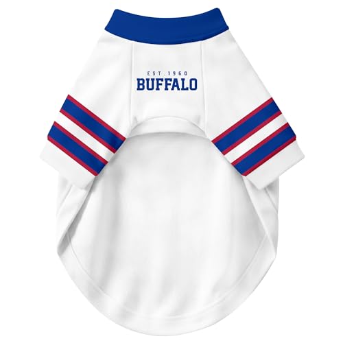 Image of Buffalo Dog Clothes Jersey Style Personalized Pet T Shirt with Custom Name Number for Small Medium Large Dogs