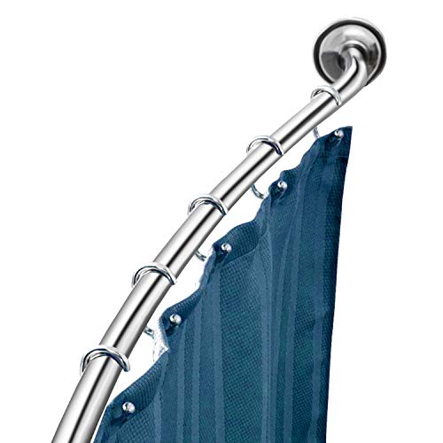 Curved Shower Curtain Rod Stainless Steel Adjustable Shower Rail 112-180cm