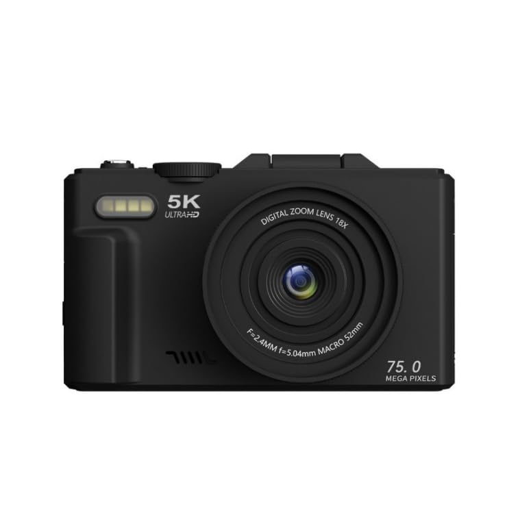 5K Digital Camera for Photography - 75MP Autofocus Vlogging Camera for YouTube with 64GB SD Card, WiFi, 18X Zoom 3" 180° Flip Screen Compact Travel Camera with 2 Batteries for Teens and Beginner