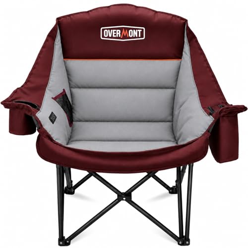 Overmont Gentle Heated Oversized Camping Chair for Adults - 3 Levels Seat & Back Separately Control...