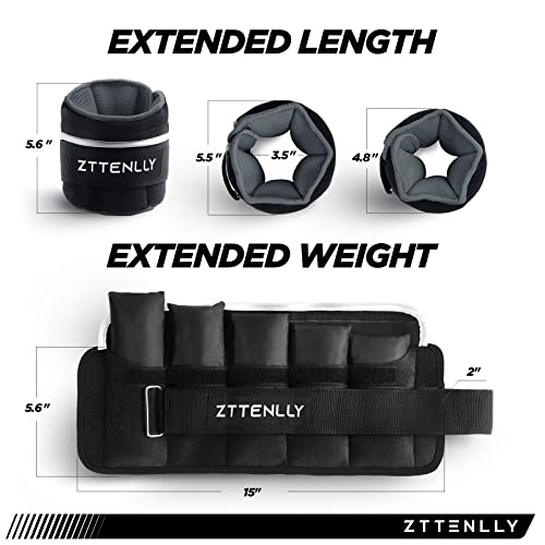 Zttenlly Adjustable Ankle Weights 1 To 10 Lbs Pair With Carry Bag - Breathable Fabrics, Reflective Trim - Strength Training Leg Wrist Arm Ankle Walking Weights Sets For Women Men Kids #TOP2