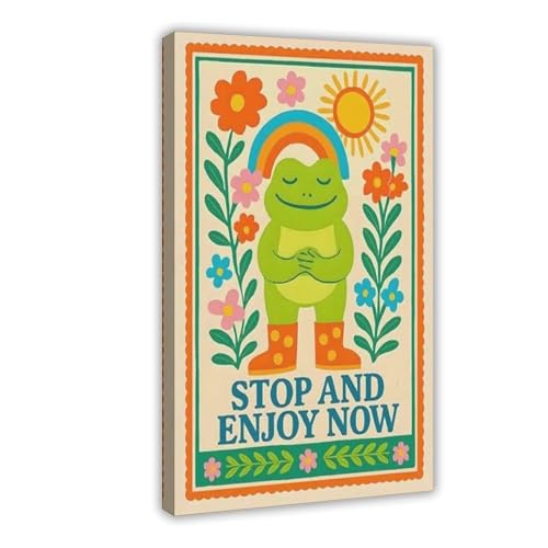 Poster Grenouille vintage Cottagecore decoration murale salon et affiche retro chic