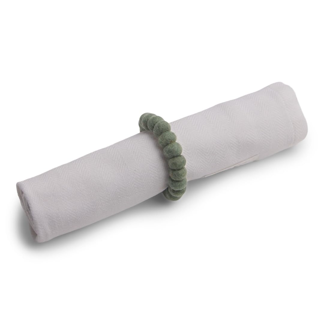 Én Gry & Sif Scandi Style Napkin Rings, Green
