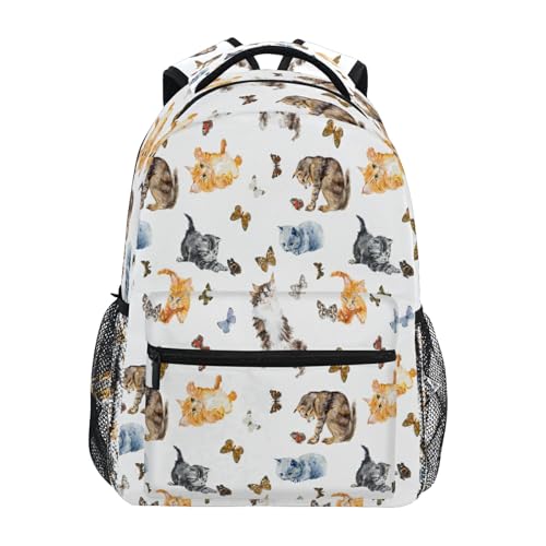 Nander Mochila de viagem adorável gato flor borboleta mochila escolar mochila para mulheres homens meninos meninas, Como foto H, One Size, Mochilas de Viagem
