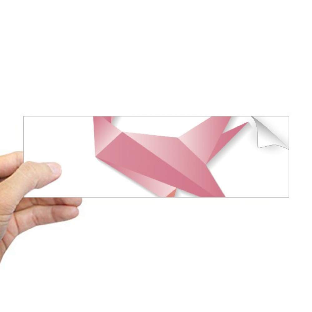 Sticker rectangulaire origami flamant rose pour fenêtre de maison