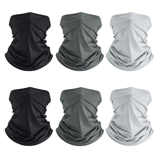 Geyoga 6 Pieces Summer UV Protection Cooling Neck Gaiter Face Clothing Neck Gaiter Mask Scarf Sunscreen Breathable Bandana(Classic Color)