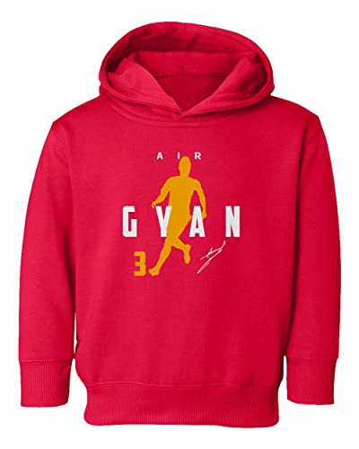 KING THREADS Ghana Football Air Gyan 2022 World Soccer Fans Toddler Hoodie Sweatshirt (Red, 5T)