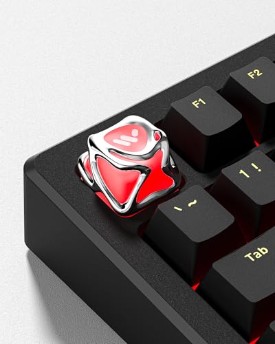 Image of dagaladoo Metal Translucent 1U Keycaps for Mechanical Keyboard,Transparent Keyboard caps Shine Through, 1U Silvery Clear Key caps Replacement for RGB mx Key Cap(only one keycap)