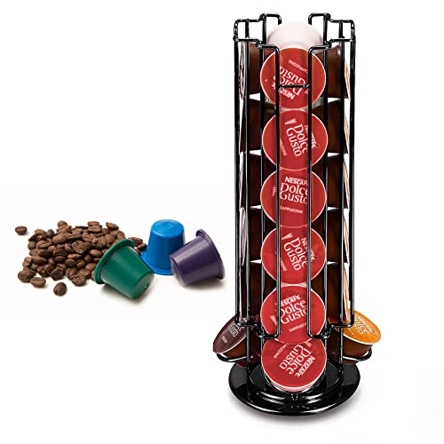 STARVAST Kapselhalter, Kapselspender für 24 Dolce Gusto Kapseln, Kapselständer zur Aufbewahrung von Kaffeekapseln, Drehbarer - 330 x 130MM - Schwarz STARVAST Kapselhalter, Kapselspender für 24 Dolce Gusto Kapseln, Kapselständer zur Aufbewahrung von Kaffeekapseln, Drehbarer - 330 x 130MM - Schwarz