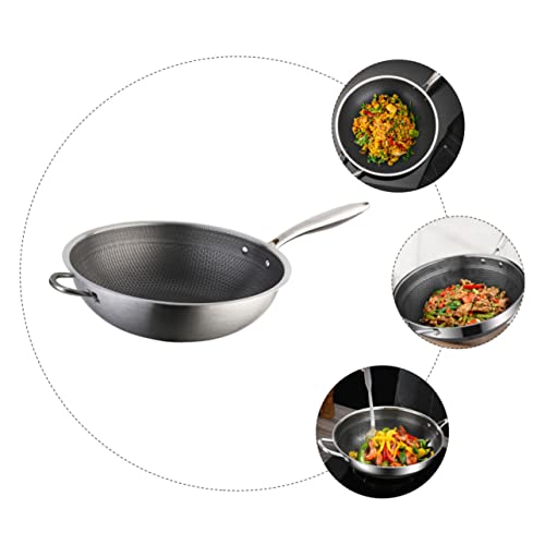 ABOOFAN Wok de acero inoxidable con superficie de panal miniatura 4