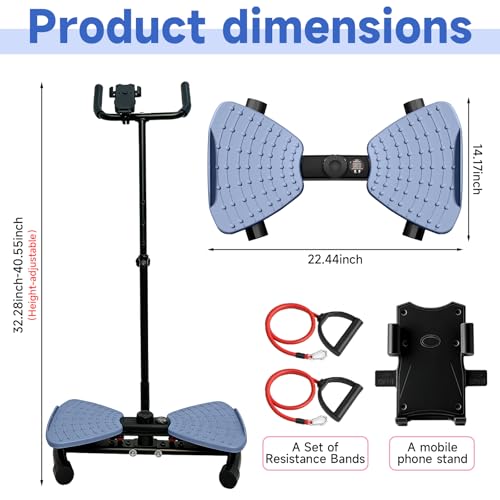 Image of Waist Twister Machine Exercise with Handlebar, Ab Twister Board with Phone Holder, 330lbs Capacity, Workout for Slim Waist and Core Ab Exercise, Ultra-Quiet Home Gym Equipment for Women Men