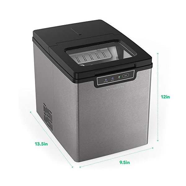 Vremi Black Portable Ice Cube Maker Produces 26 Pounds of Ice Cubes a