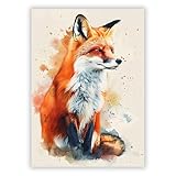 Druck-Palast Fuchs Tierposter - 50x70cm - Kunstdruck Poster 