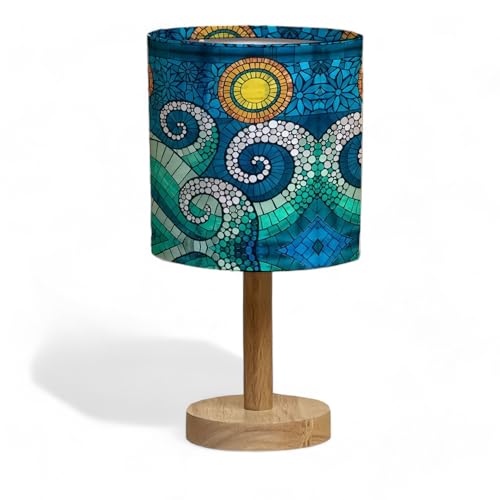 Bellaluma LAMPARITAS Mesita Noche Lampara Mesita Noche Lampara Mesa Candeeiro Mesa de Cabeceira Lamparas de Mesita de Noche Lampara Dormitorio Lampara Sobremesa Lampara (Ocean Wave, 1 unidad)