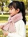 CXQRR Kids Girls Furry Knit Patchwork Scarf Cross Tie Wrap Neck Warmer Cute Scarves for Winter Cold Weather 5-10Years