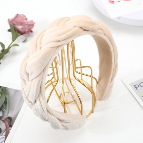 Image of DRESHOW Velvet Braided Headband Women Hair Hoop Elastic Hair Bands Fashion Headbands for Women