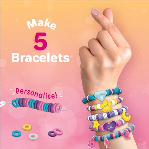 Image of Imagimake Plastic DIY Glam Bands Bracelet & Charms |Create 5 Unique Bracelets | Mess- Free | Art & Craft Kit | Birthday and Return Gifts for Kids Ages 3,4,5,6, Multicolour