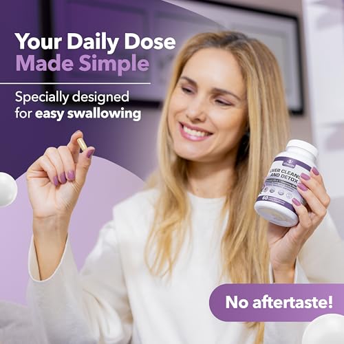 Liver Cleanse Detox & Repair Fatty Liver Supplements 28-in-1 Advanced Herbal Liver Health Supplement Formula - Milk Thistle Silymarin, Artichoke Extract, Dandelion & Apple Cider Vinegar - 60 Pills - Image 5