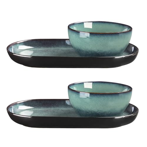LIUYWYHCF Soup and Sandwich Serving Set Plate Combo 18.5oz soup bowl and plate. Suitable for serving soup cereal bread dips etc. Microwave safe and dishwasher safe.