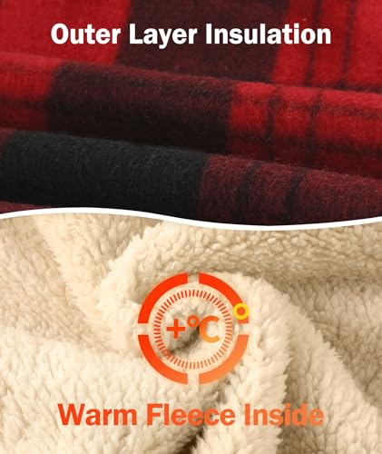 Image of Boys Fleece Jacket with Hood Unisex Child Sherpa Lined Zip Up Warm Coat Hooded Sweatshirt Outerwear