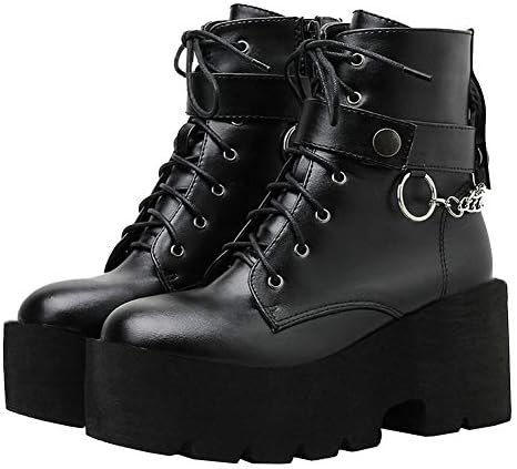 black platform boots size 6