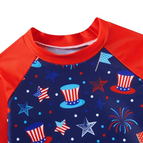 Image of Funnycokid Girls Swimsuit 3 Pieces Long Sleeve Rash Guard Set Tankini Bathing Suits Summer Kids Swimwear 3-10 Years