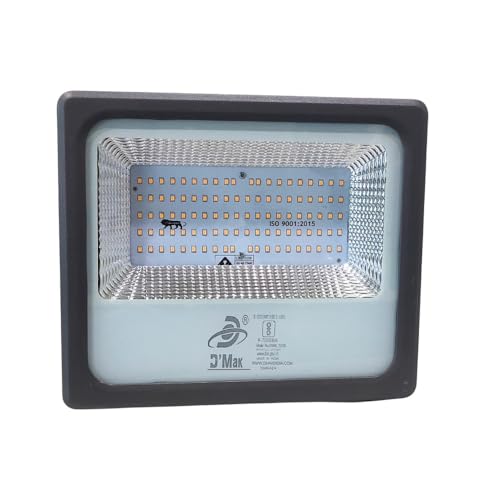 Image of D'Mak 100 Watt LED Flood Light Grey Body Down Chock Waterproof IP65 for Outdoor Purposes (1, Warm White)