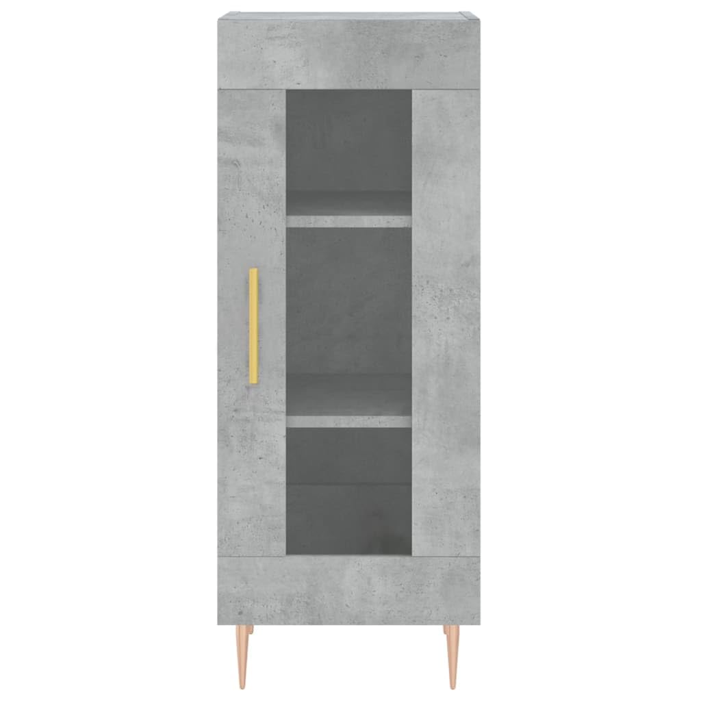 Armadio Highboard grigio cemento, 34,5 x 34 x 180 cm, in legno