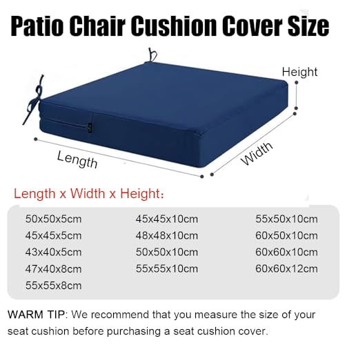 Fundas para sillas de patio 50x50x8 cm, paquete de 2 5