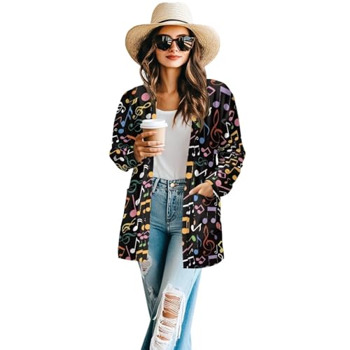 Image of Women's Open Front Cardigan Long Sleeve Loose Sweater Lightweight Soft Cardigan Jackets