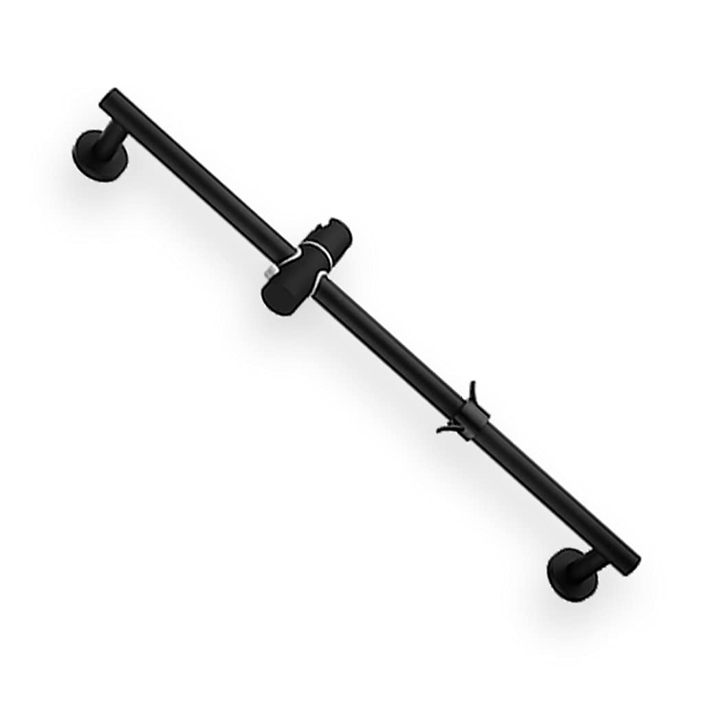 Pommeau de douche réglable 3 jets noir mat avec barre de douche coulissante