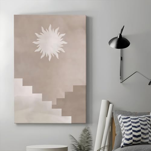 Peintures sur toile de soleil abstrait décoration murale salon 40x60cm