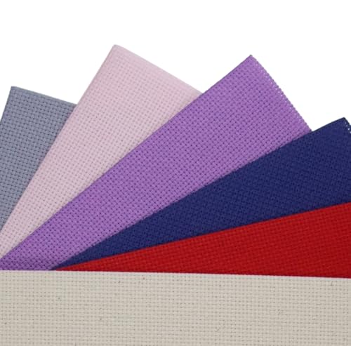 Image of KCS 6 pc of 12 inch x 18 inch (30cmx45cm) Counted Cotton Aida Cloth Cross Stitch Fabric (16CT-J)