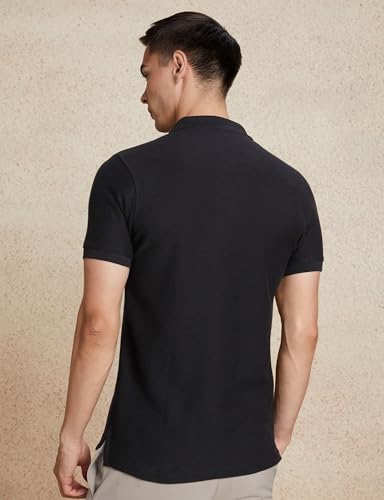 Image of Amazon Brand - Symbol Men's Cotton Rich Textured Polo Tshirts | Collar Plain Tshirts | Half Sleeves - Regular Fit (Available in Plus Sizes)