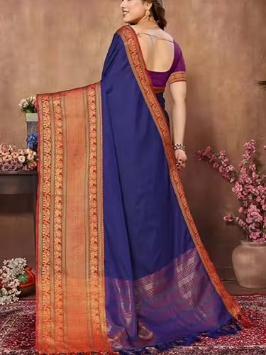 Generic blue narayanpet silk saree – image 3