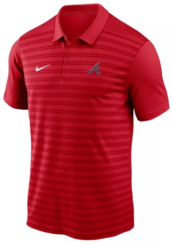 Nike Men's MLB Authentic Collection Victory Polo (US, Alpha, Large, Regular, Regular, Red, Atlanta Braves)