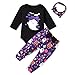 HIHA Preemie Clothes Girl Halloween Outfits Baby Boo Printed Bodysuit Purple Pants Set with Headband 3Pcs Halloween Clothing Set Ghost Halloween Clothes(Purple, Preemie)