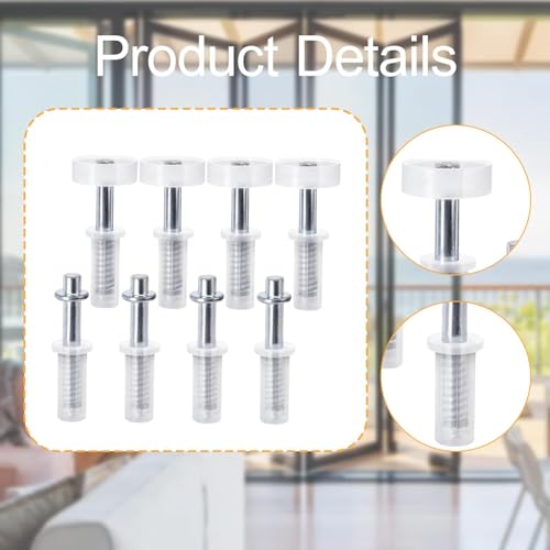 Kit de 8 Herrajes para Puertas Plegables de Clóset con Rueda Guía y Pivote Superior de Acero Inoxidable miniatura 2